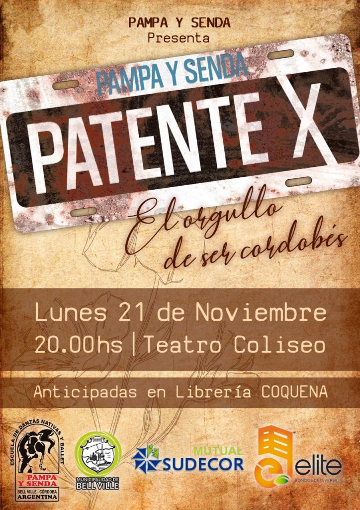 El lunes en el Coliseo, Pampa y Senda presenta su Patente X