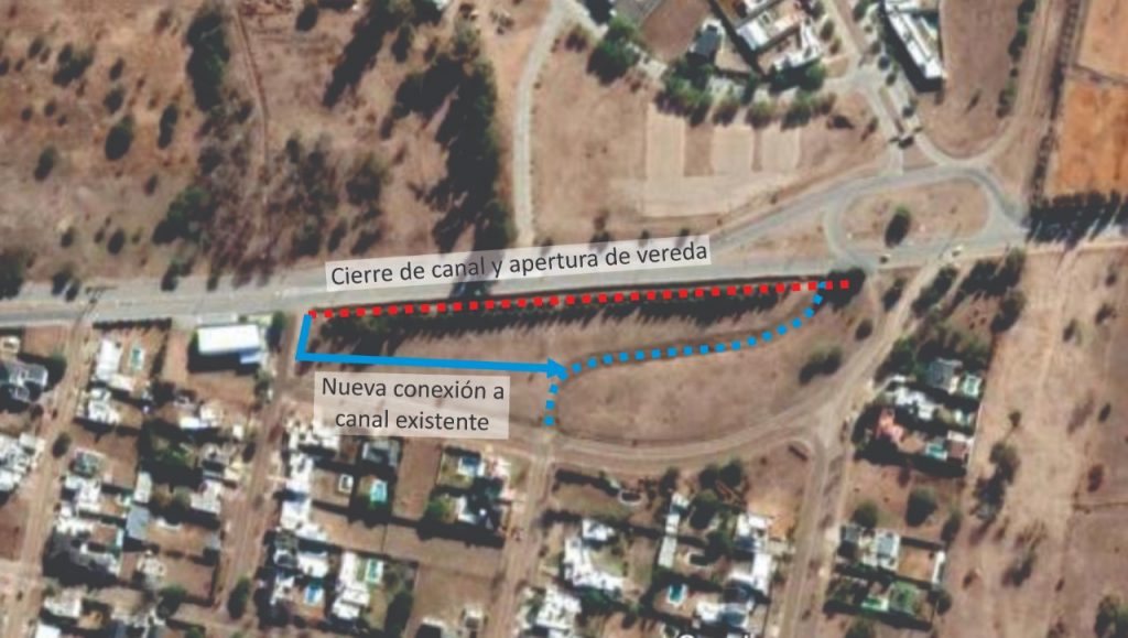 Reconducirán una parte del canal de avenida Angeloz para veredas y protección de árboles