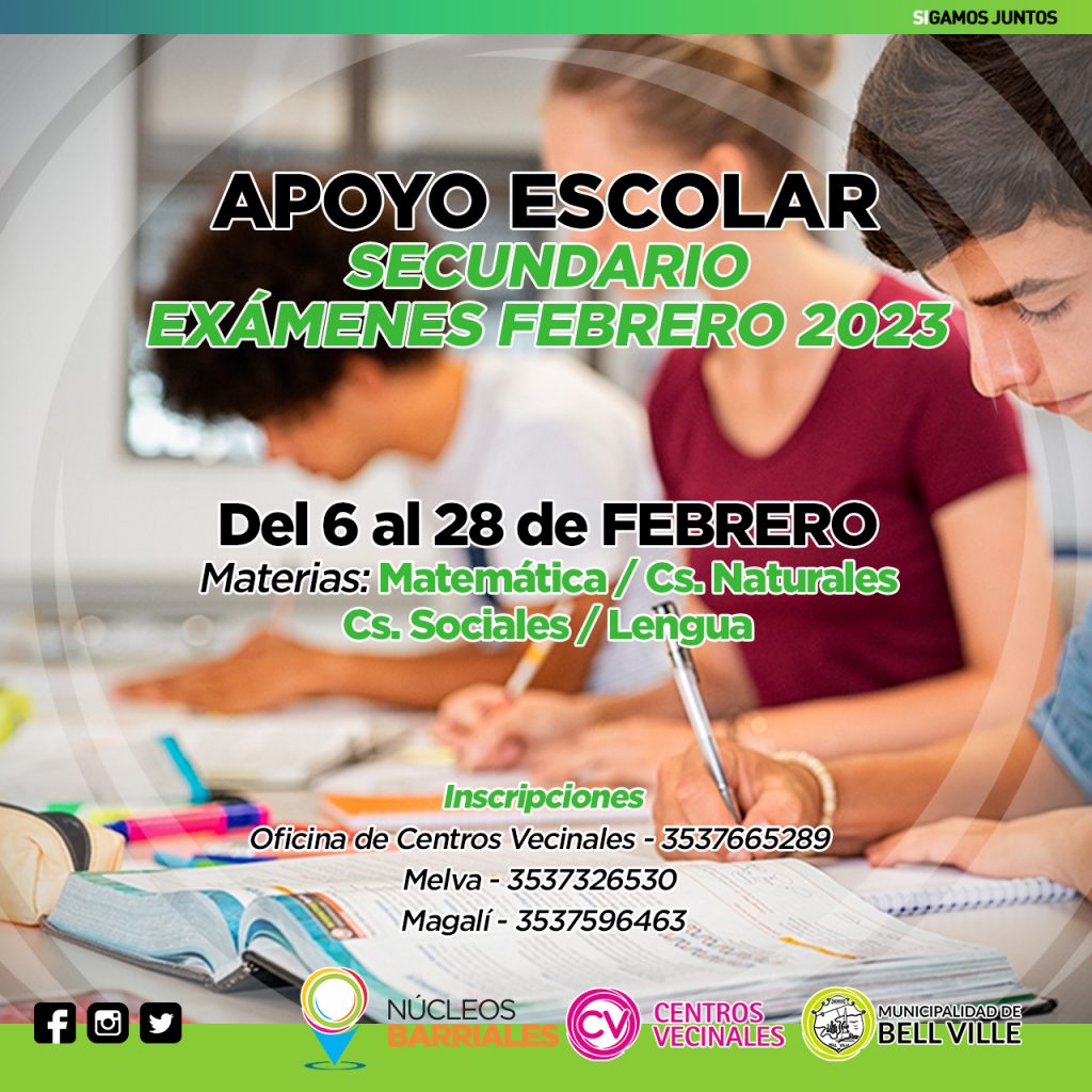 Ante la inminencia de exámenes, habrá clases especiales de apoyo escolar Nivel Secundario