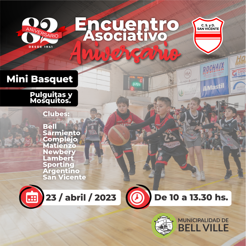 Importante encuentro de mini básquet por el 82 aniversario de San Vicente