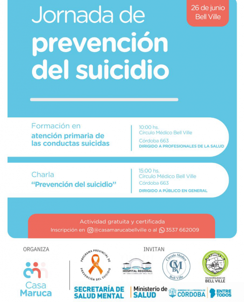 Permanecen abiertas las inscripciones para participar de la Jornada de Prevención del Suicidio