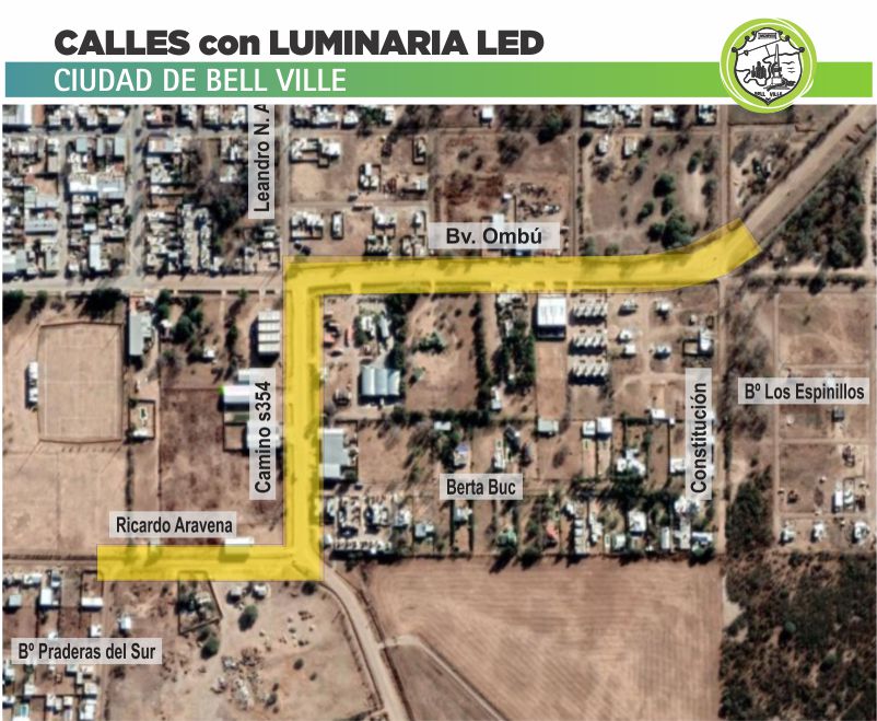 Nueva iluminación led para bulevar Ombú, uniendo dos barrios: Los Espinillos y Praderas del Sur