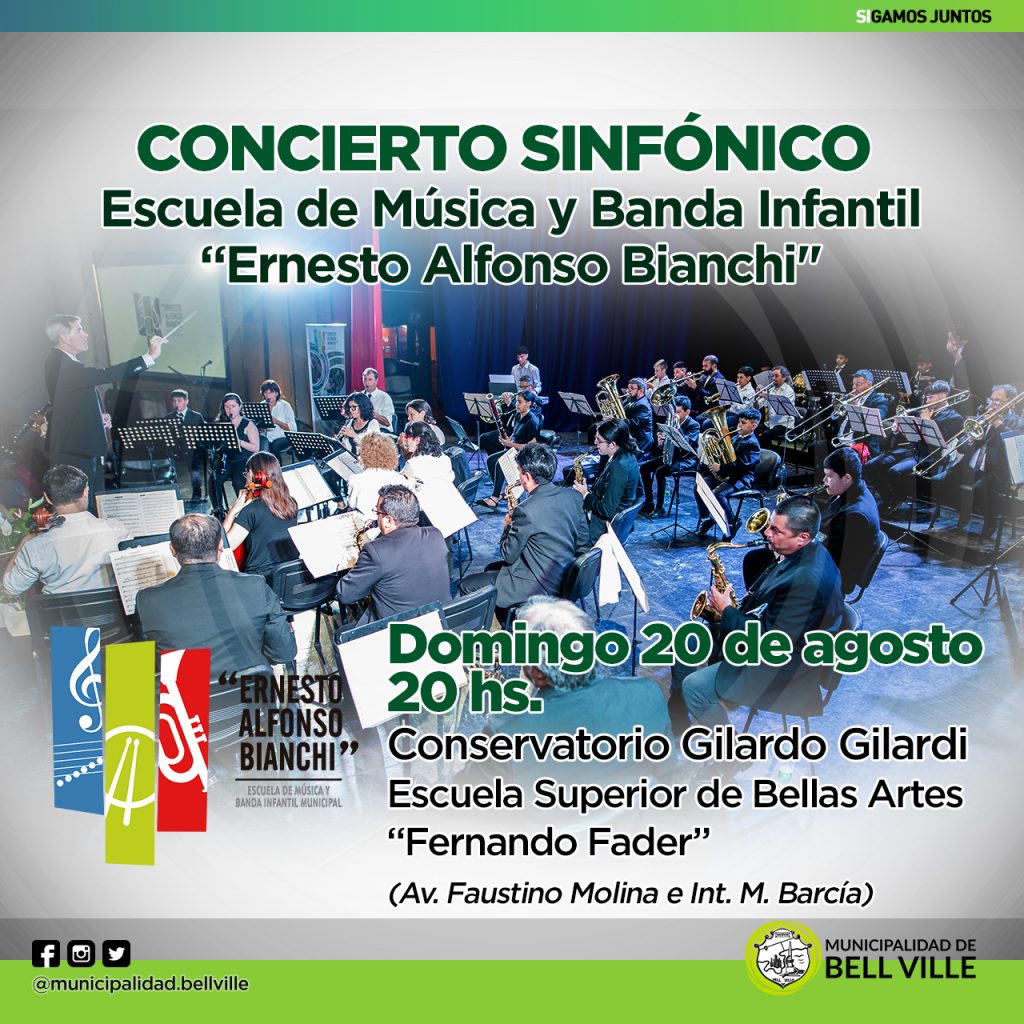 El próximo domingo la Banda Municipal presentará un concierto sinfónico en el Conservatorio Gilardi