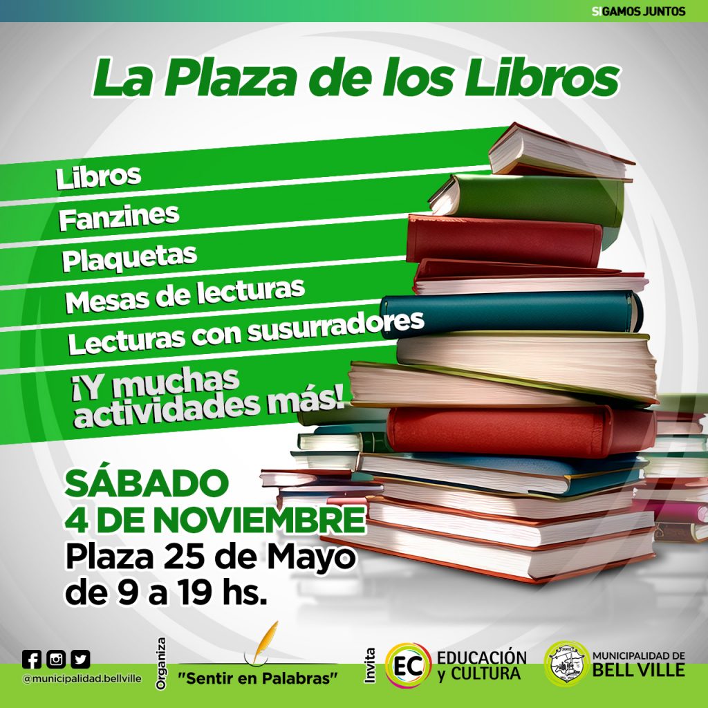 El sábado Bell Ville disfrutará de La Plaza de los Libros