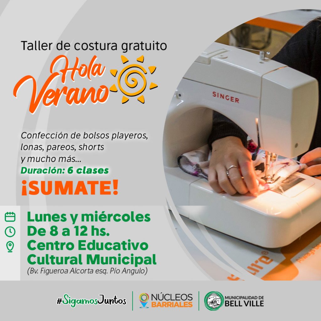 Se anuncia un taller gratuito de costura