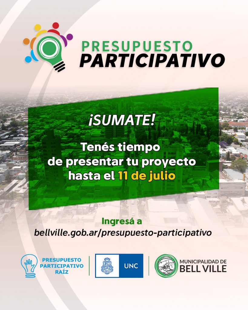 Hasta el 11 de julio hay tiempo para presentar proyectos del Presupuesto Participativo