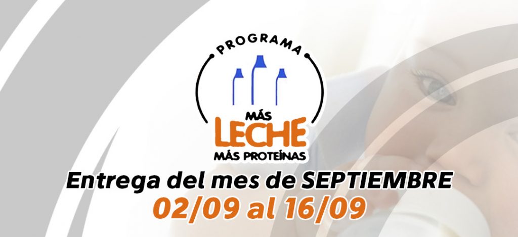 Del 2 al 16 de septiembre se entregarán los módulos de “Más leche, más proteínas”