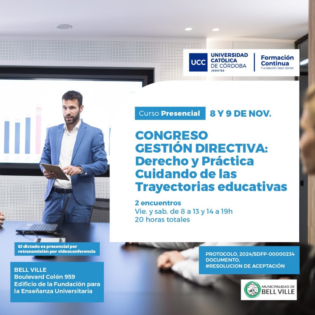 La Universidad Católica de Córdoba anuncia para noviembre en FUPEU un Congreso de Gestión Directiva