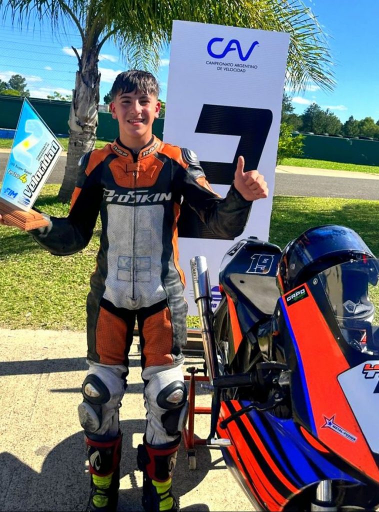 Lorenzo Tiberi alcanzó el subcampeonato argentino de Junior Cup 250 cc