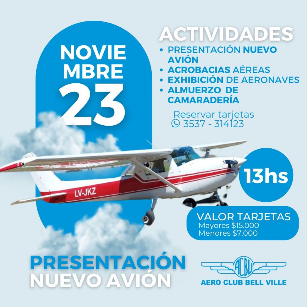 El sábado será inolvidable por sus logros institucionales para el Aero Club Bell Ville.