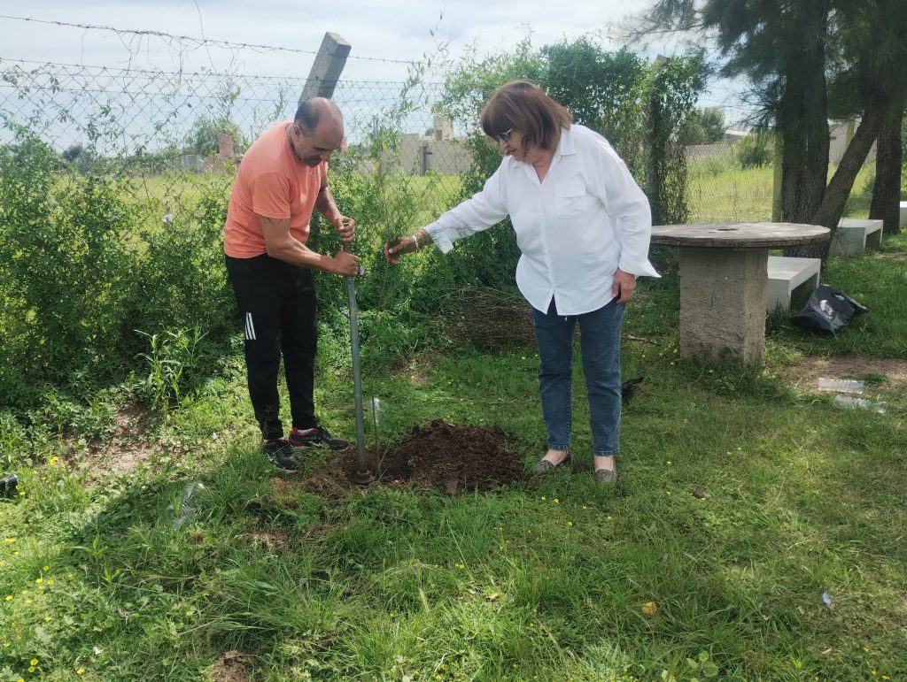 Forestación en barrio Praderas del Sur