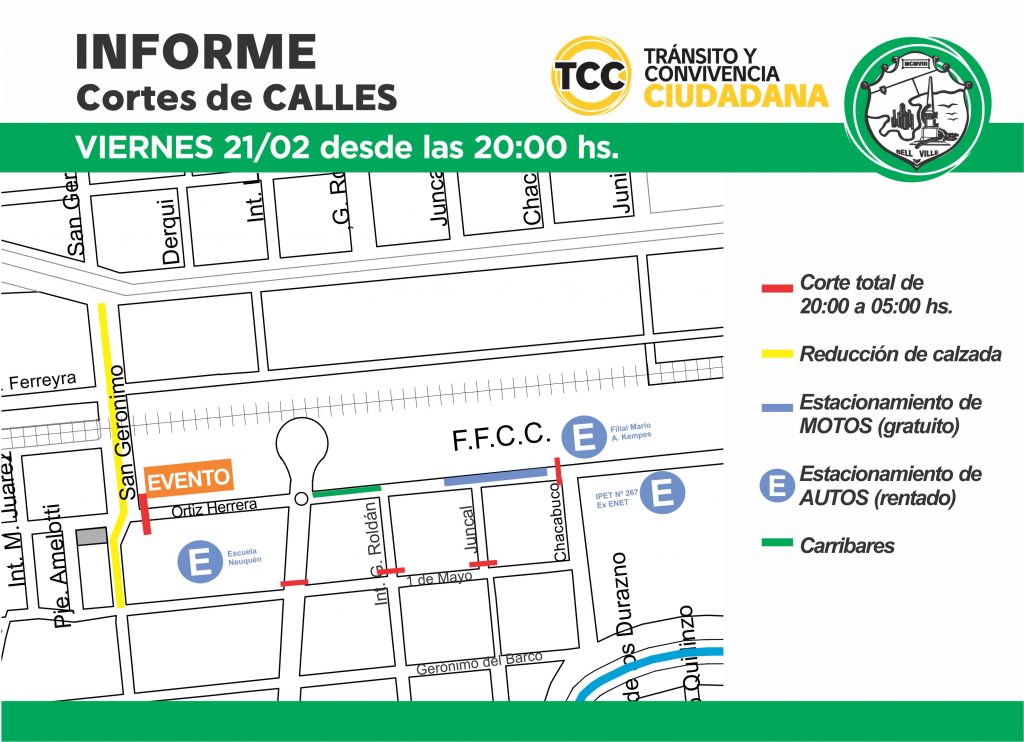 Hoy habrá cortes y reducciones de tránsito vehicular en la zona del predio del Ferrocarril por el “Festival Carnaval”