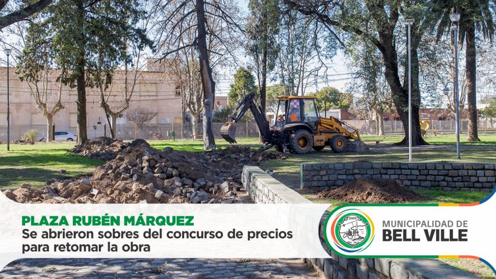 Plaza Rubén Márquez: se abrieron sobres del concurso de precios para retomar la obra