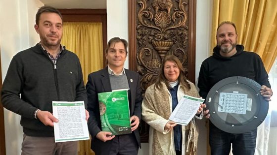 Desarrollo y cuidado ambiental: el municipio le donó luces al “sanvi” y el club le entregó otras al Huerto
