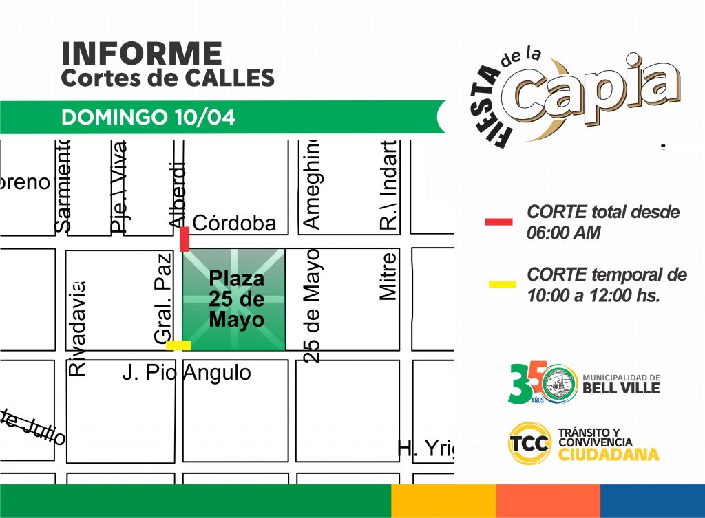 Estas son las restricciones al tránsito por la Fiesta de la Capia