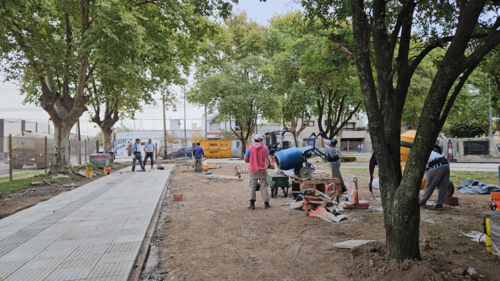 Buen ritmo de avance en la obra de la plaza Rubén Márquez