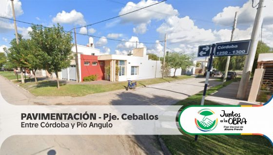 El Pasaje Ceballos será pavimentado a través del programa “Juntos a la Obra”