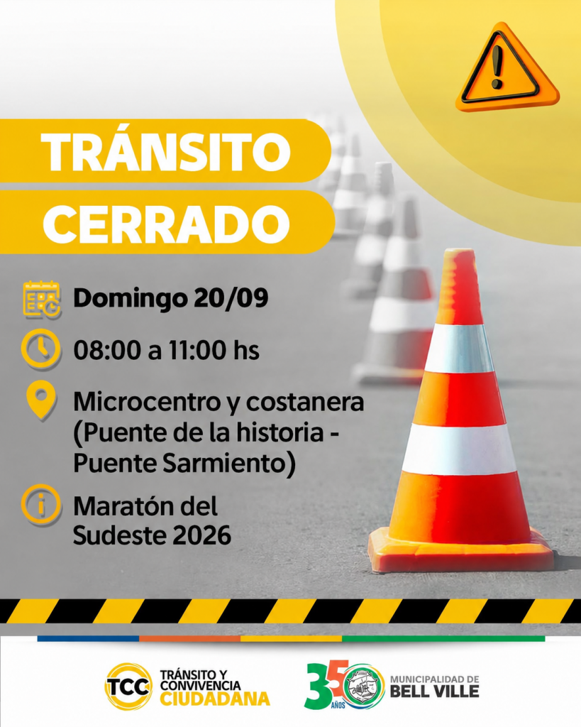 El domingo habrá cortes de calles durante la mañana por el Campeonato Maratones del Sudeste